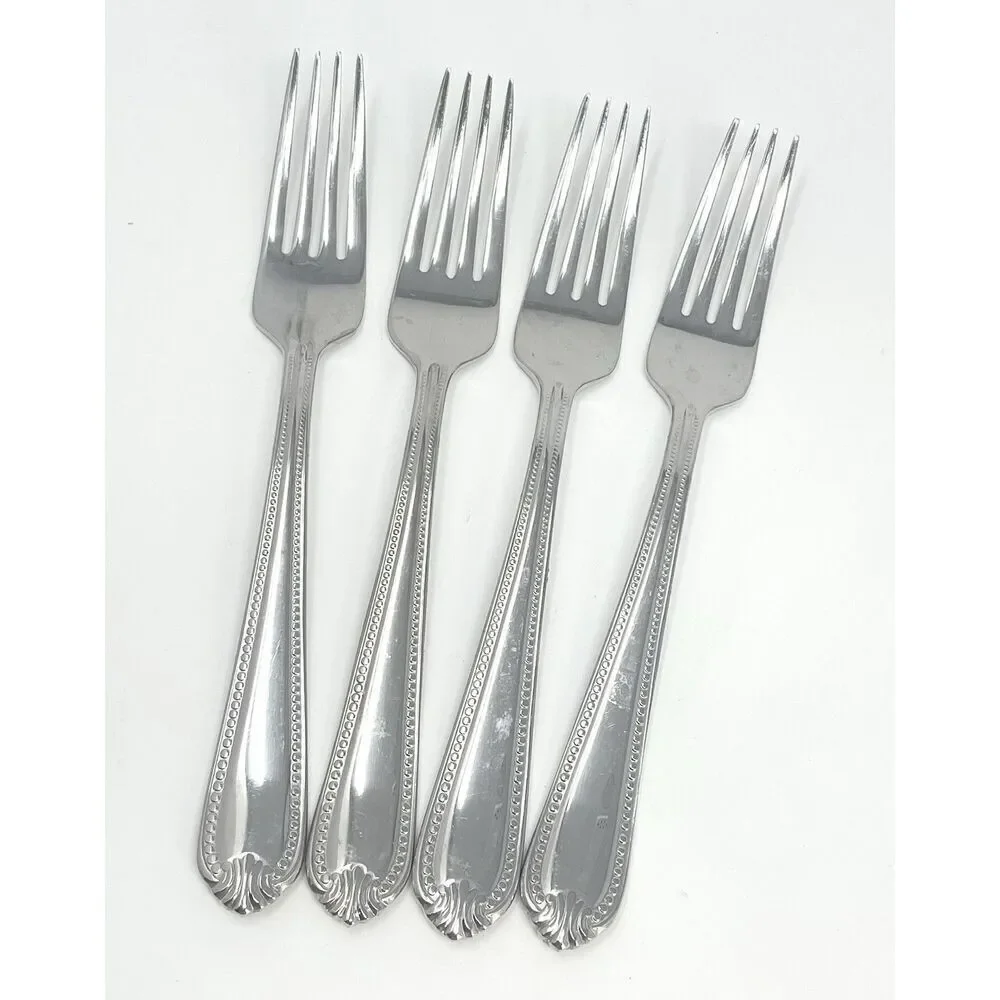 Lenox BEAD Stainless 18/10 Glossy Dinner Place Fork 8 1/8” Set Of 4 Replacement